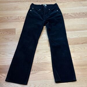 J. Crew Black Straight Leg Corduroy Pants